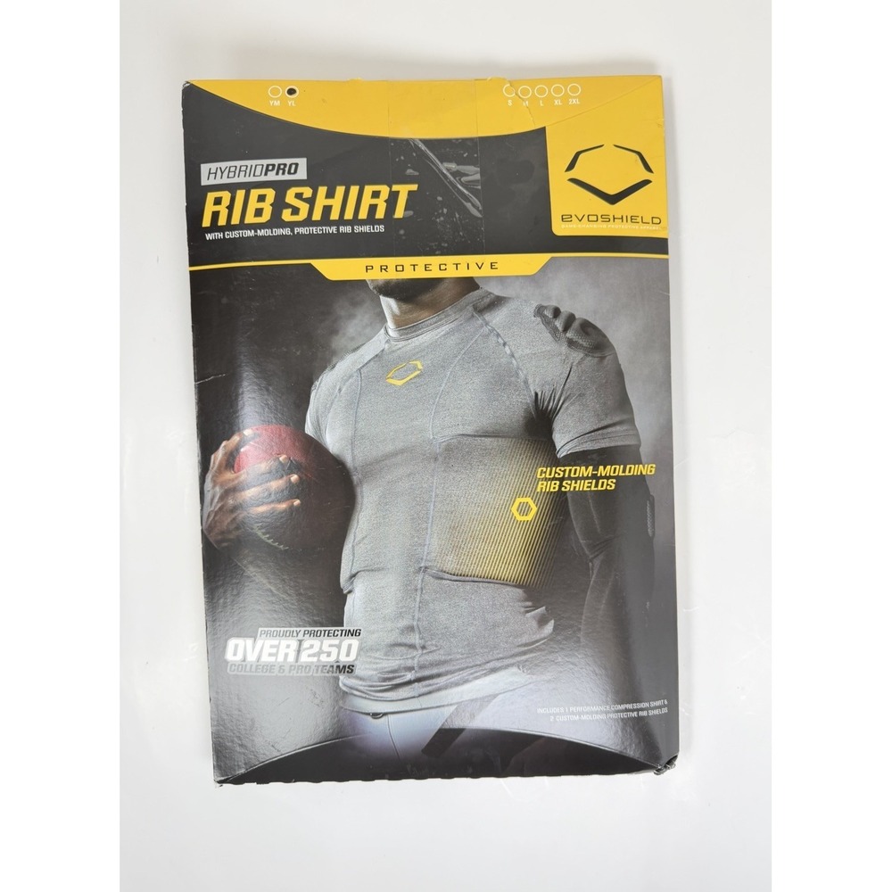 EvoShield Youth Performance Athletic Rib Shirt Gray Size YL NWT